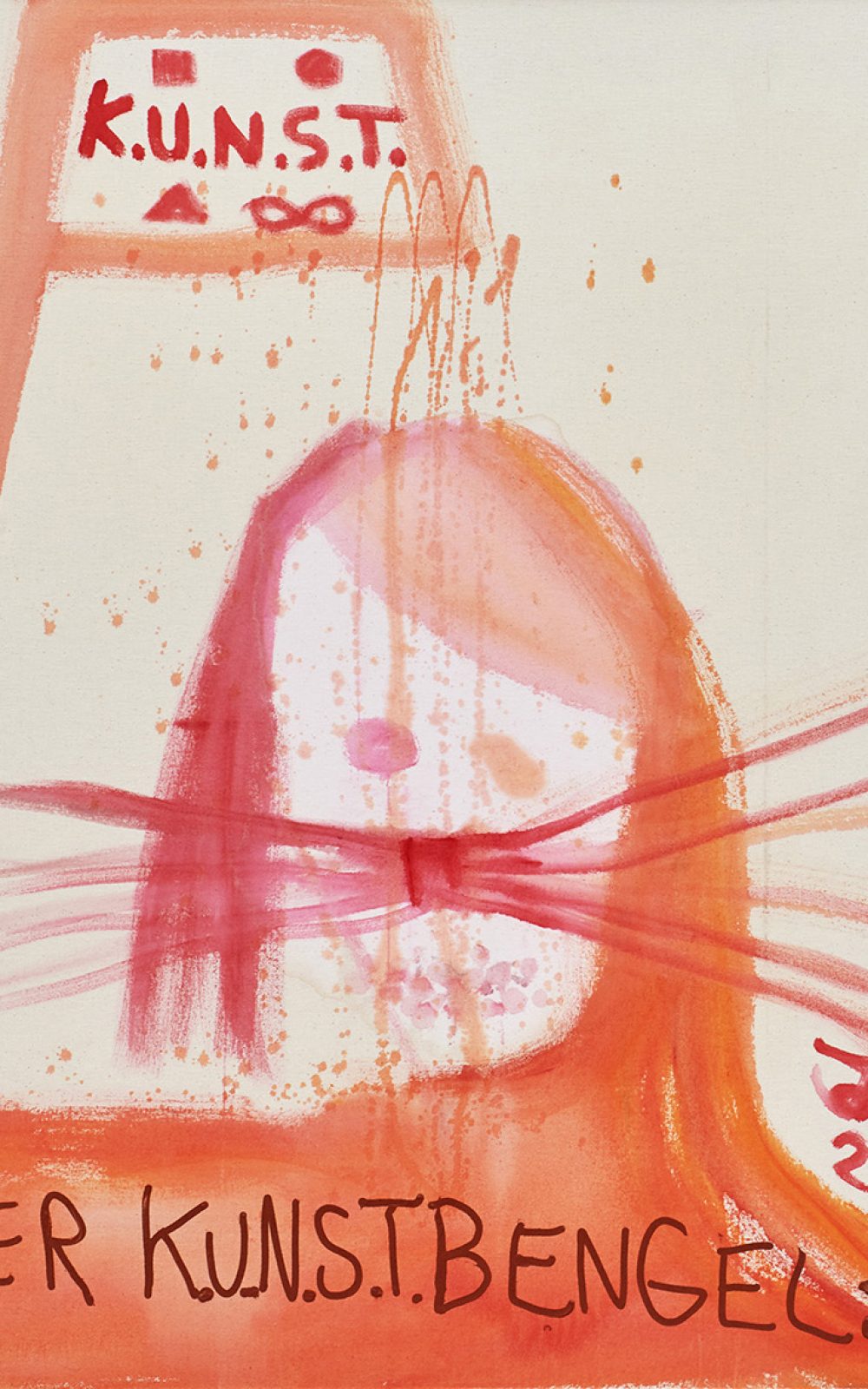 Jonathan Meese, „CHEF DE KUNST“ SAGT: KUNST IST DE CHEF!“, Acryl auf Nesse, 120,5 x 100,3 x 3,3 cm, 2017 © Photography Jan Bauer . Net | Courtesy Jonathan Meese . Com © Jonathan Meese /VG Bild-Kunst, Bonn 2018