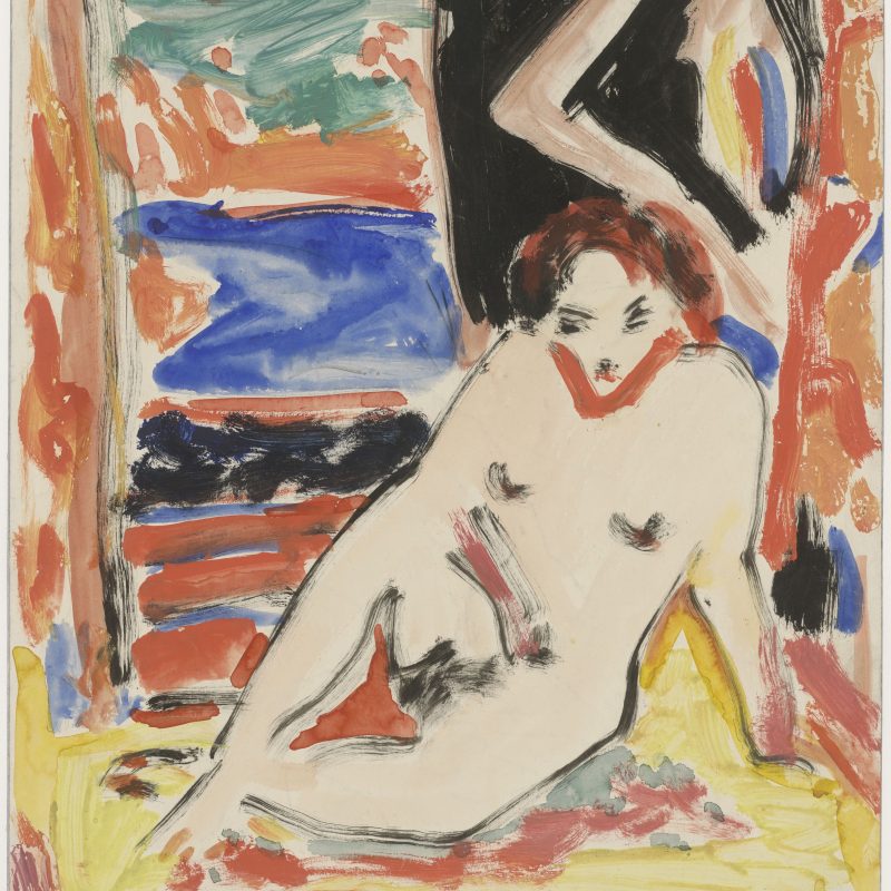 Ernst Ludwig Kirchner, 1880 – 1938 recto: Mädchenakt im Interieur (Fränzi?), um 1910 Aquarell und Deckfarben, 450 x 350 mm  Inv.-Nr. 1978:1 Z © Staatliche Graphische Sammlung München