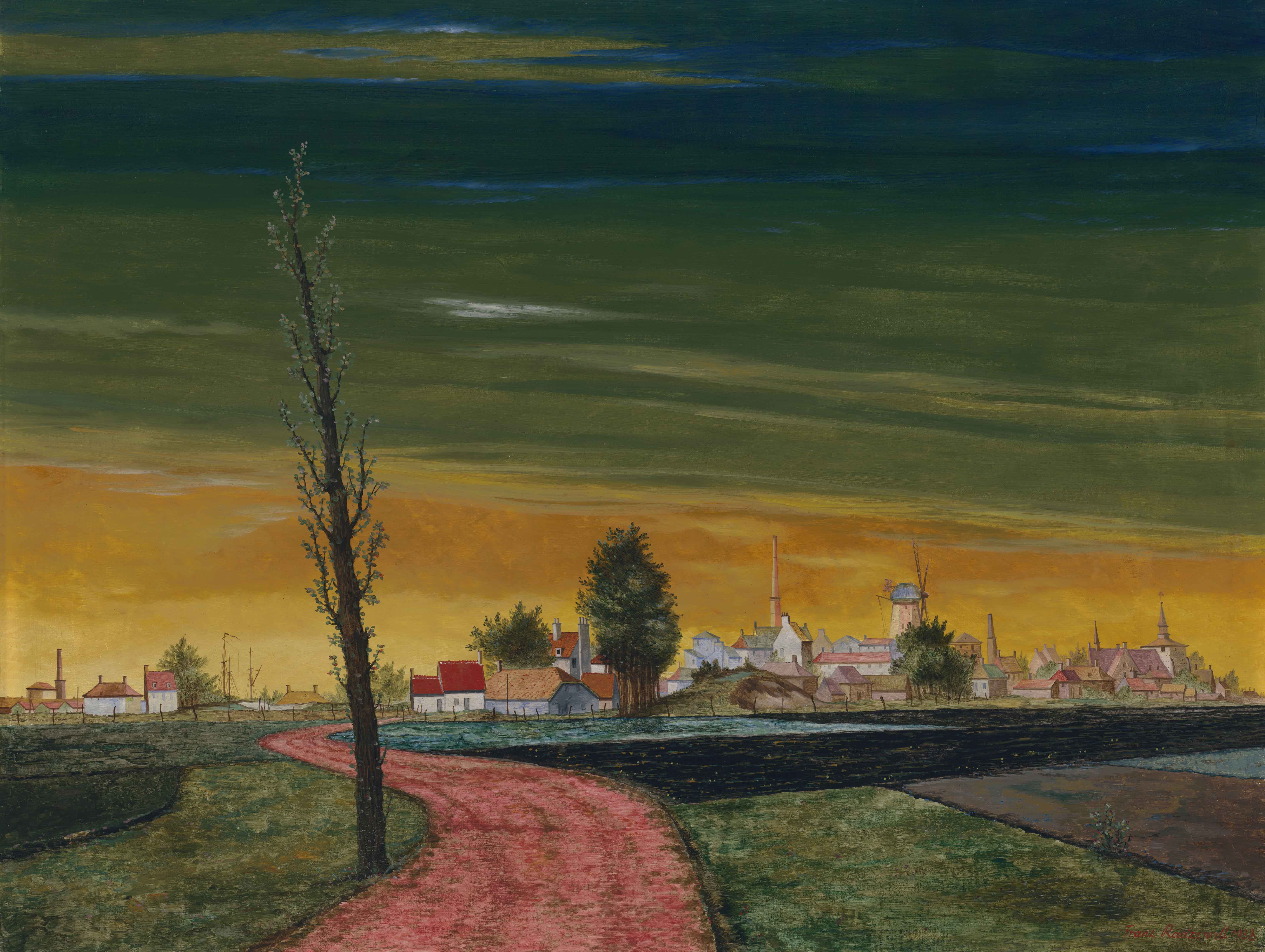 Franz Radziwill, Grodenstraße nach Varelerhafen, 1938, Öl auf Leinwand auf Holz, 72 x 97 cm, Bayerische Staatsgemäldesammlungen, Sammlung Moderne Kunst in der Pinakothek der Moderne München © VG Bild-Kunst, Bonn 2019