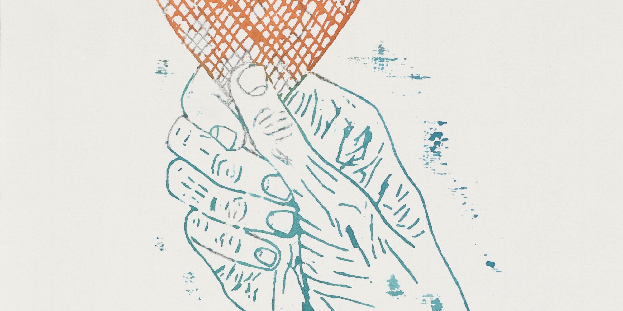 Kiki Smith, Heart in Hand, 2015, Monoprint; Aquarell und Bleistift auf Losin Prague-Papier, 296 x 205 mm, Staatliche Graphische Sammlung München, Schenkung der Künstlerin © Kiki Smith, courtesy Pace Gallery