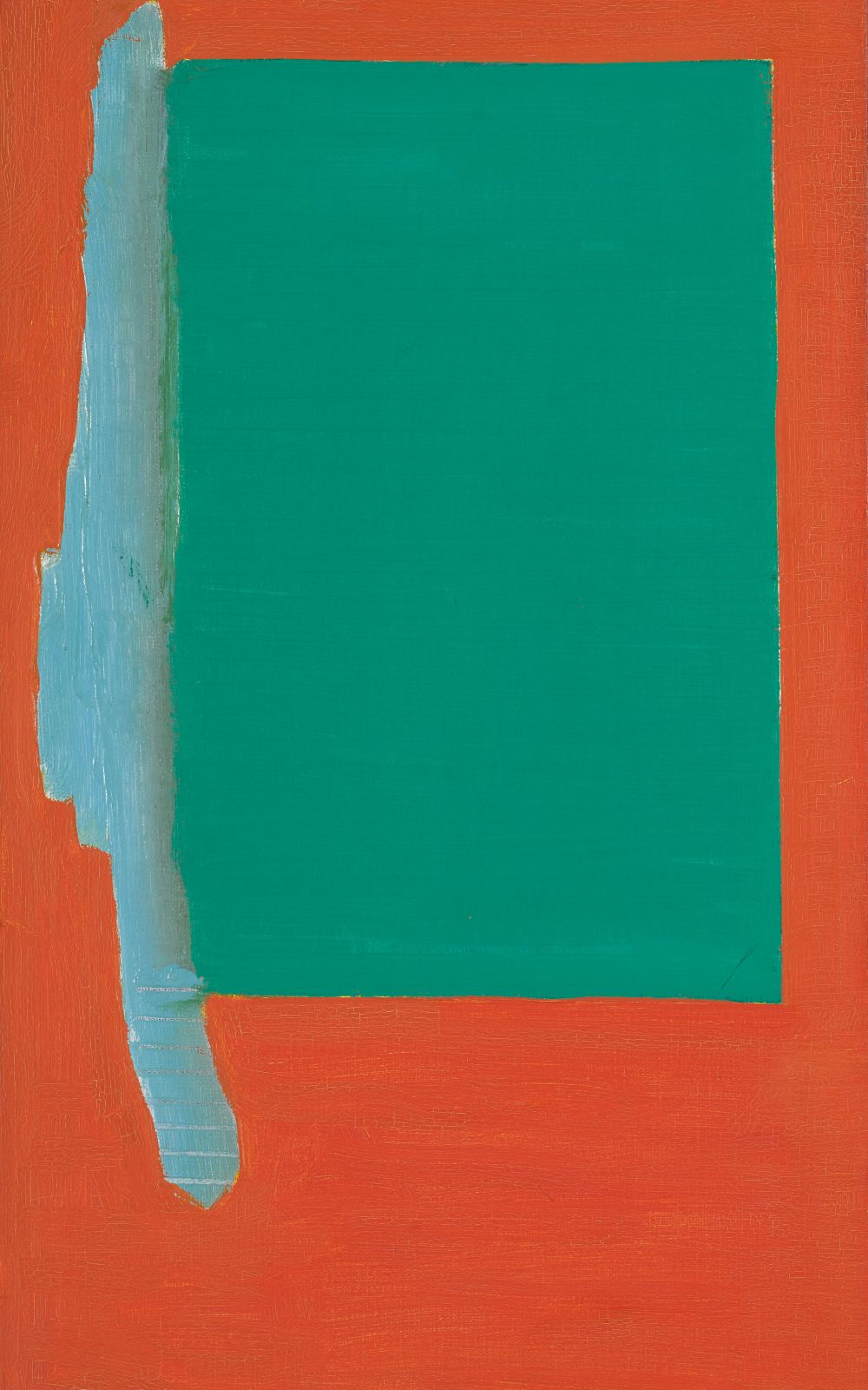 Raoul De Keyser, Angoulême, 1994, Öl auf Leinwand, 55 x 31,5 cm, S.M.A.K. Stedelijk Museum voor Actuele Kunst, Gent, Dauerleihgabe aus der Collectie Vlaamse, Gemeenschap © Familie Raoul De Keyser | SABAM Belgien 2018, Foto: Dirk Pauwels