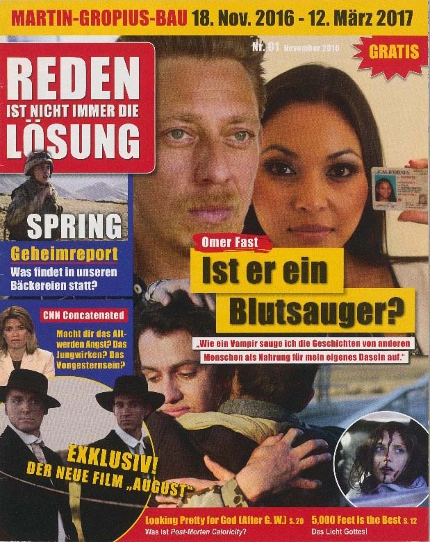Omer Fast, exhibition catalogue cover, Gropiusbau, Berlin 2017