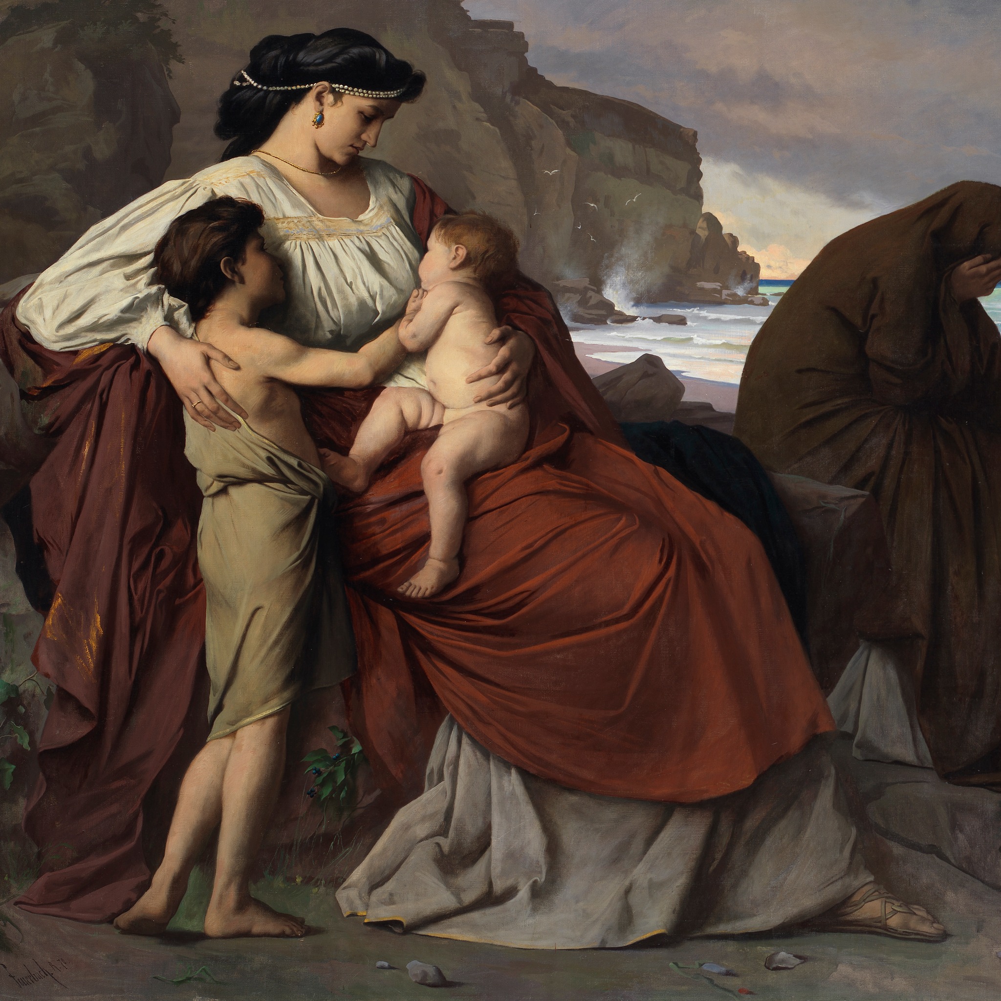 Auf den ersten Blick scheint in Anselm Feuerbachs Gemälde ein liebevoller Moment zwischen einer Mutter…