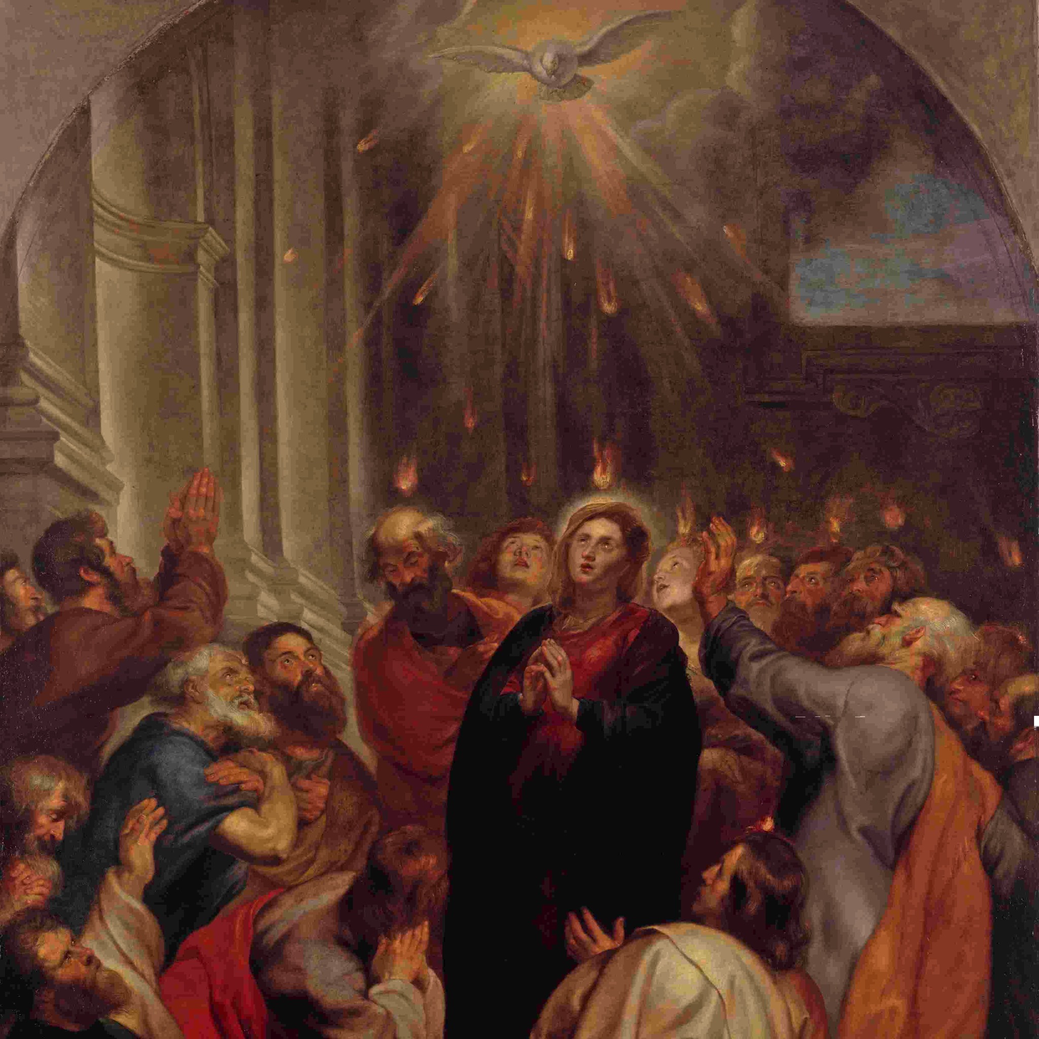 🕊🔥 Feuervogel oder Heiliger Geist? Ist in diesem Gemälde aus der Werkstatt von Peter Paul…