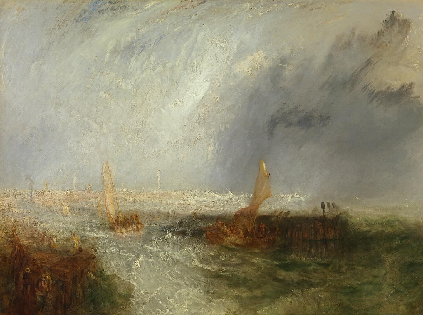 🌪️ Ein Sturm aus Farbe | William Turner Die Ansicht der Hafeneinfahrt von Ostende gerät…